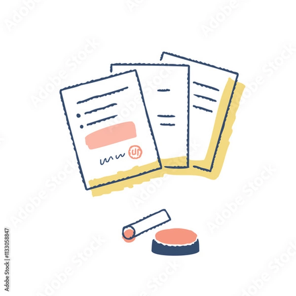 Obraz 書類と印鑑