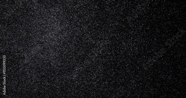 Fototapeta Natural white winter snowfall on a black background 3d rendering