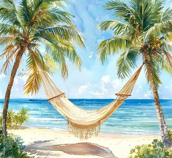 Fototapeta hammock on the beach