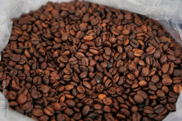 Obraz Roasted coffee beans on display