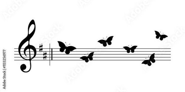 Fototapeta Notes and butterflies
