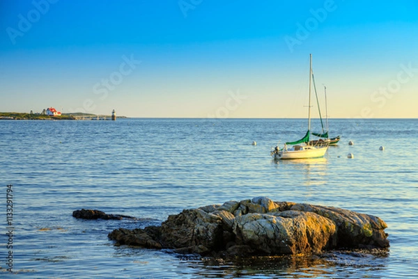 Obraz Sailboats and Lighthouse 
