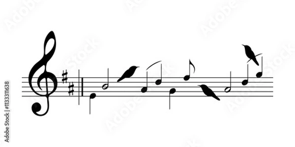 Obraz Notes and birds