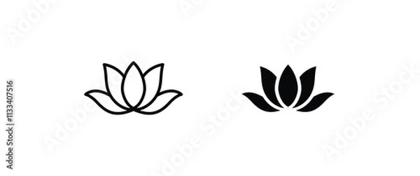 Obraz lotus flowers, Lotus, Lily Flower Icon. Spa icons button, vector, sign, symbol, logo, illustration, editable stroke, flat design style isolated on white linear pictogram