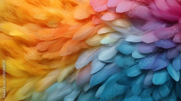 Fototapeta Small colorful feathers