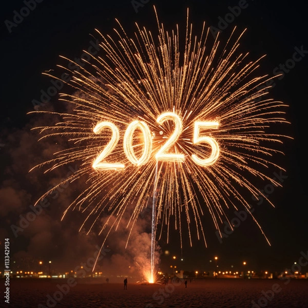 Obraz newyear 2025 fireworks in the night sky