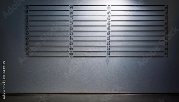 Obraz police lineup identification scene in starkly lit room for crime investigation concepts