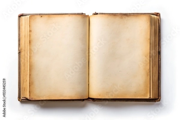 Obraz two blank pages old book, learn history knowledge library