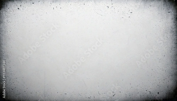 Obraz faded distressed white paper gritty grunge texture background subtle blank ink stains and sand noise effect overlay