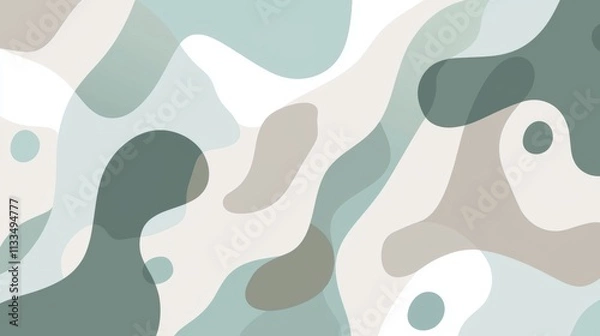 Obraz Pastel-colored organic shapes create a calming and elegant abstract background, forming a visually appealing design with gentle curves and flowing lines
