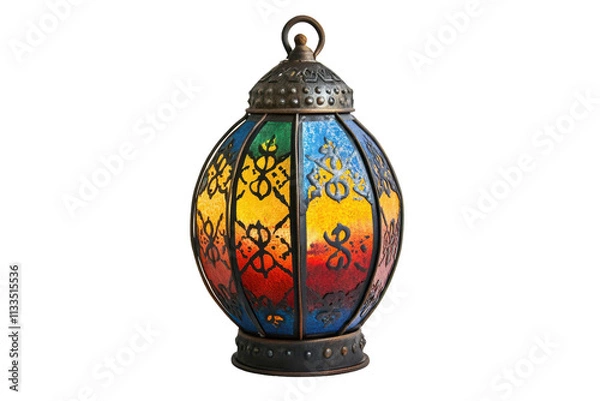Fototapeta Decorative Arabic Lantern, Intricate Patterns for Ambient Lighting with Isolated on Transparent Background