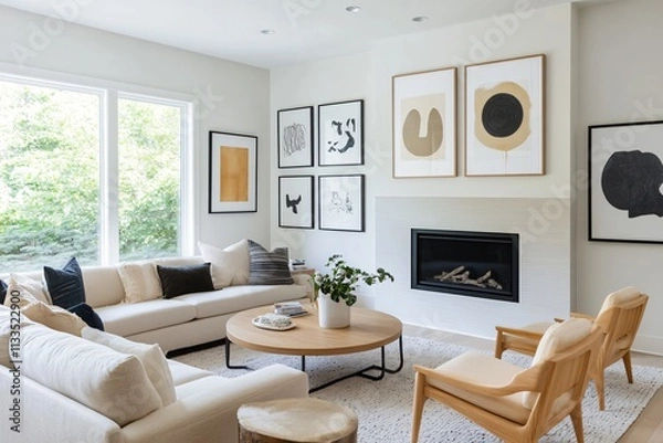 Obraz modern living room with image frames