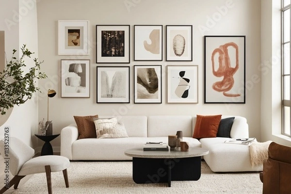 Obraz modern living room with image frames