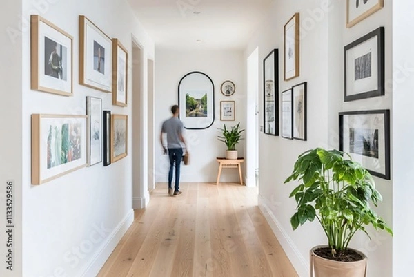 Obraz modern corridor with image frames