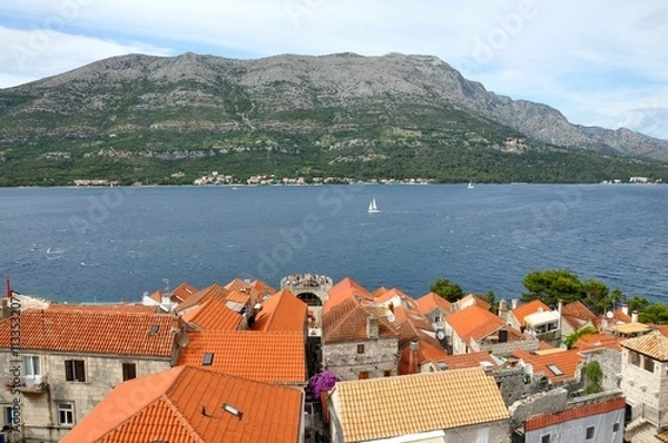 Fototapeta Panorama from tower top in Croatia.