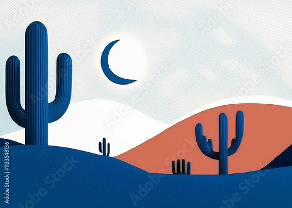 Fototapeta Nature-inspired desert skyline featuring elegant natural elements with clean and modern design.