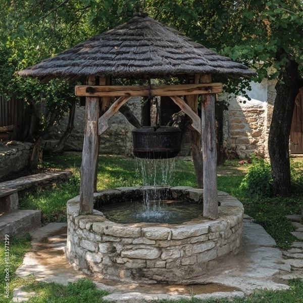 Obraz Authentic well w/ Moldovan water