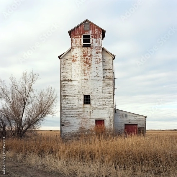 Obraz Old Arrowwood Pool elevator, Alberta.