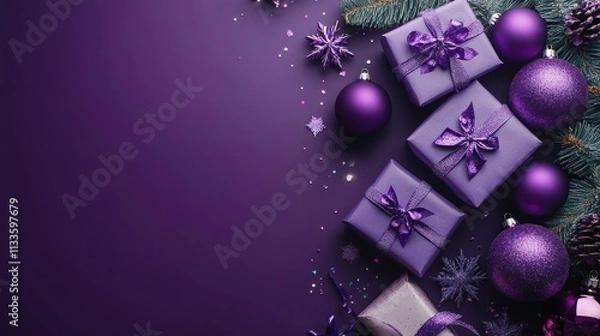 Obraz Celebratory Purple Christmas Theme