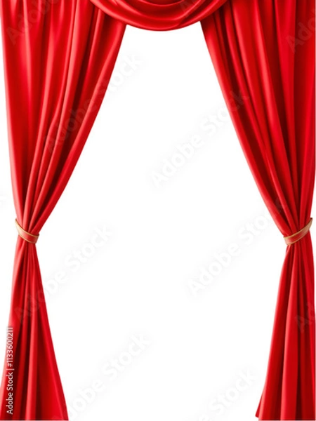 Obraz Red Curtains with Transparent Background