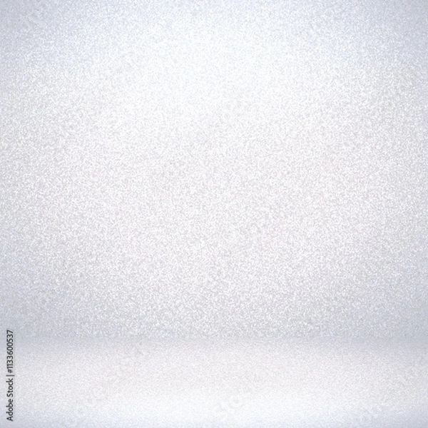 Fototapeta White sanded empty wall and floor 3d background. Light empty room. Cement texture.