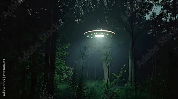 Obraz UFO in the forest