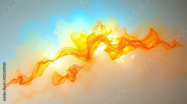 Fototapeta dynamic fire explosion effect in bright orange and yellow