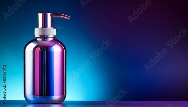 Fototapeta Iridescent Soap Dispenser on Gradient Background