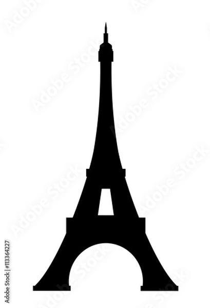 Obraz Eiffel Tower Black na białym tle Illustratin Vector Eps 10