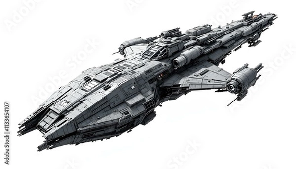 Fototapeta starship, spaceship, sci-fi, textures, detailed, isolated, white, background, futuristic, spacecraft, design, realistic, highresolution, space, vehicle, technology, intricate, modern, starshipmodel, 