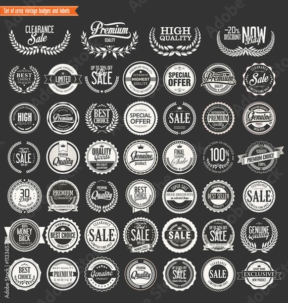 Obraz Premium quality retro badges collection