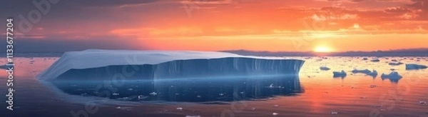 Fototapeta Visualization of Ice Sheet Retreat in the Arctic Ocean