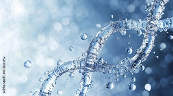 Fototapeta Crystal-clear liquid forms a stunning three-dimensional structure.