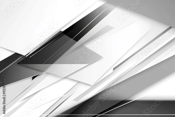 Fototapeta Abstract light gray and white background with diagonal shapes creating modern and dynamic feel. Perfect for design projects or digital art