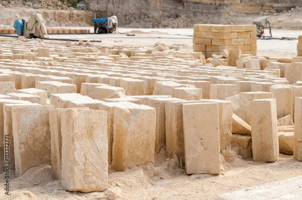 Obraz Tufa blocks in a stone quarry