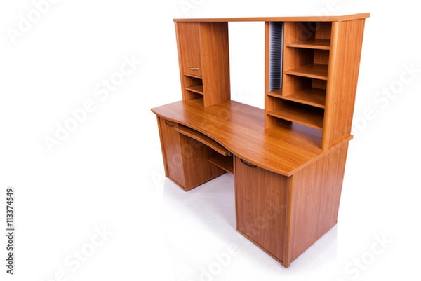 Obraz Computer home desk isolated on the white background