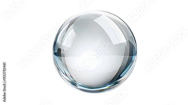 Obraz Transparent Crystal Ball on Plain White Background