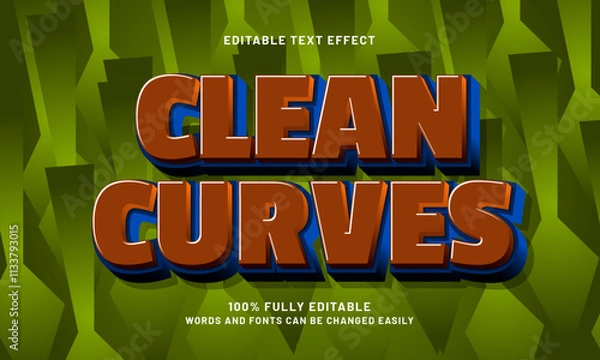 Fototapeta clean curves editable text effects with a modern and simple theme