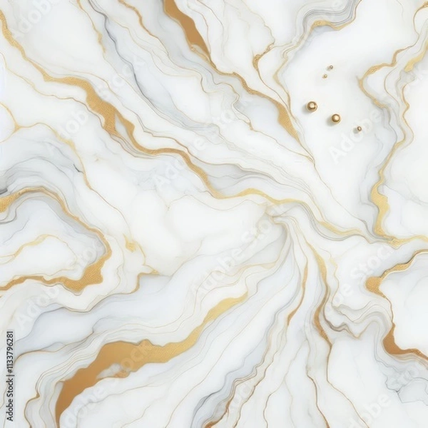 Fototapeta white background with marble pattern with a thin gold tint elegant