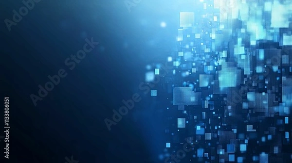 Fototapeta Abstract Blue Digital Square Background Design