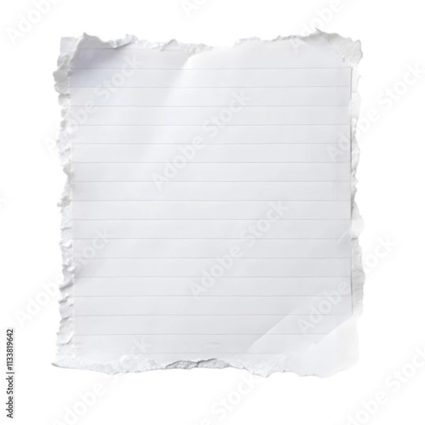 Fototapeta Paper Square. Torn White Paper Scrap in Abstract Square Shape