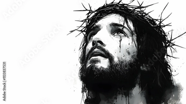 Fototapeta Crown of Thorns: Artistic Depiction of Sacrifice and Faith