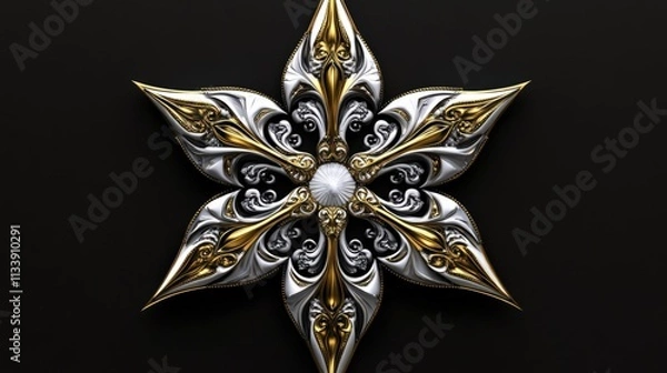 Obraz ornate decorative star design with metallic finishes