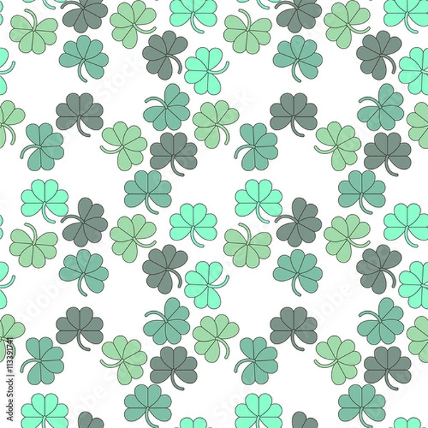 Obraz vector seamless background with shamrock