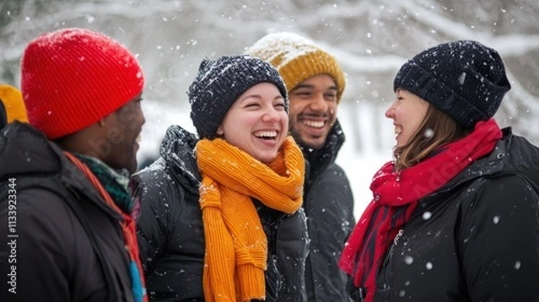 Obraz Winter Office Team Building Event