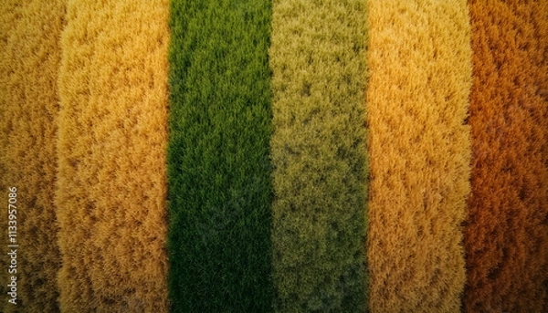 Fototapeta Aerial Shot of Multicolored Crop Patterns in Fields