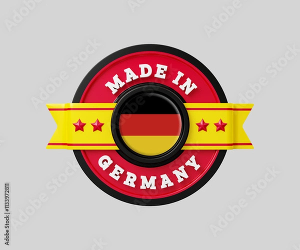 Fototapeta Made in Germany Badge 3D Illustration