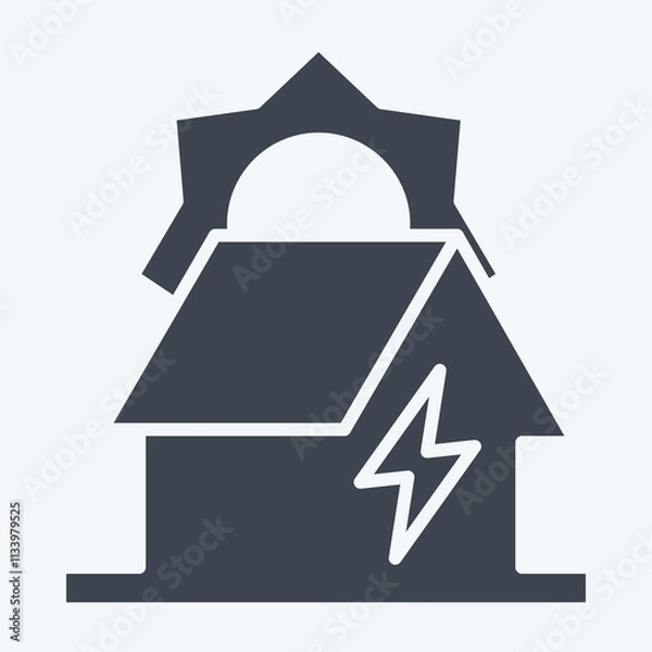 Obraz Icon Photovoltaic System. related to Energy Storage symbol. glyph style. editable