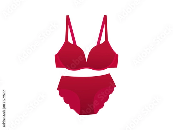 Fototapeta Elegant Bra and Panty Illustration Modern Vector Art for Apparel and Digital Designs