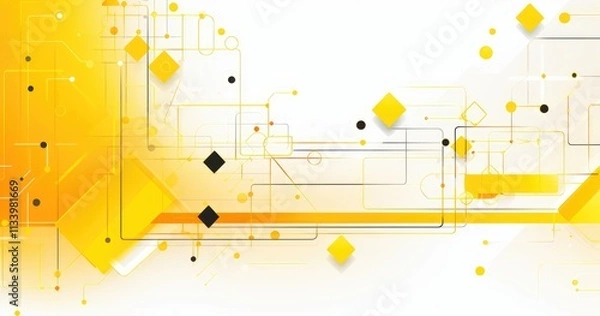 Fototapeta beautiful background with geometric patterns and lines, vector illustration. Background design for banner or poster in yellow color. Vector Illustration
